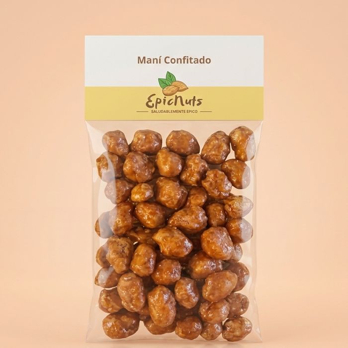 Maní Confitado Acaramelado EpicNuts, bolsa de 90 gramos